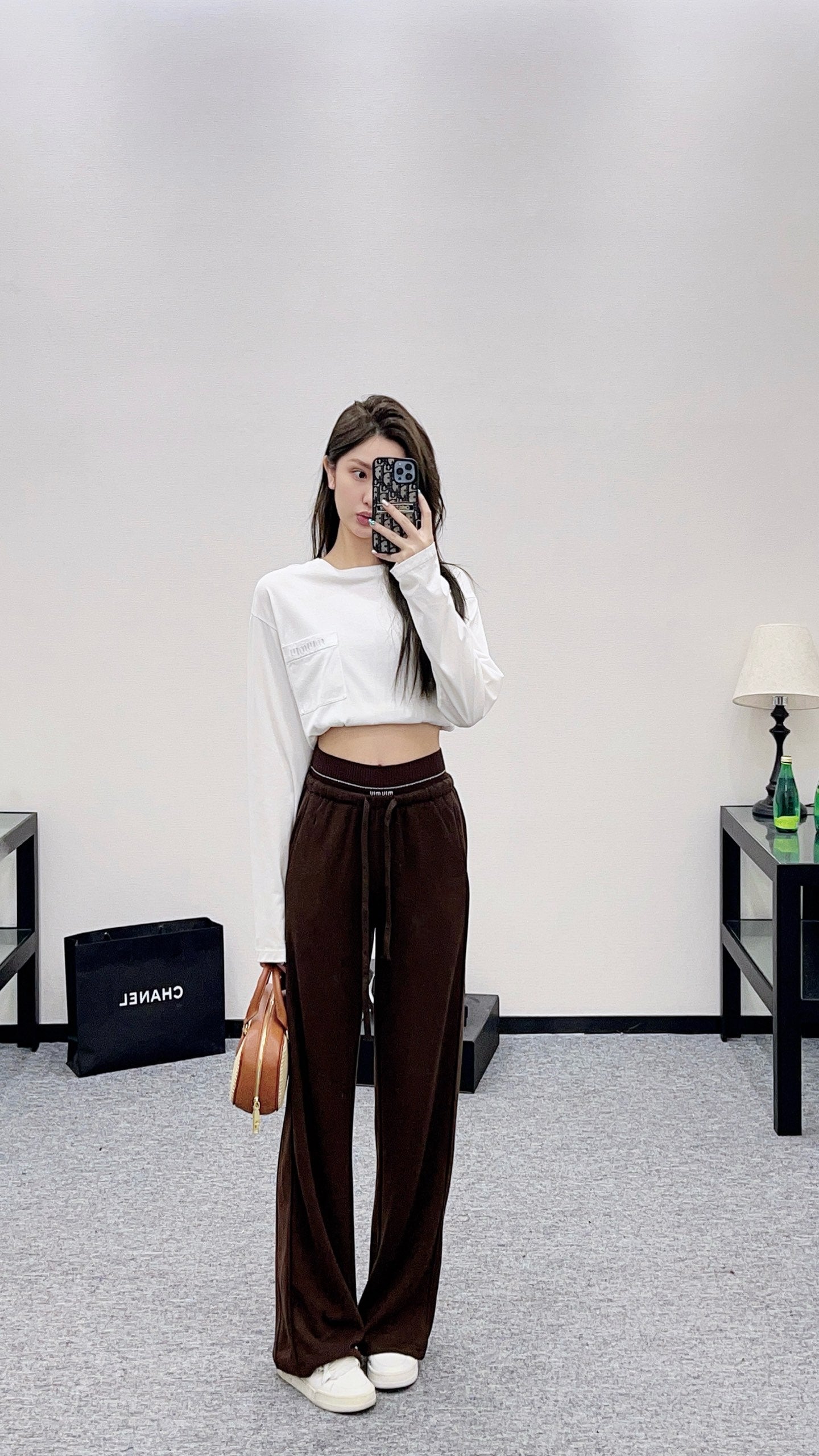 25fw new drawstring wide-leg trousers