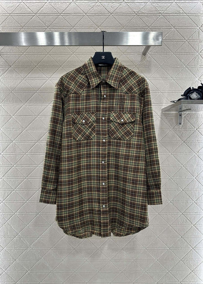25fw new plaid shirt jacket with skirt suit