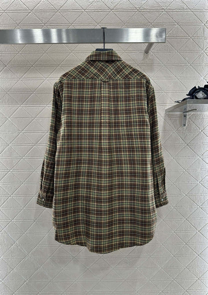 25fw new plaid shirt jacket with skirt suit