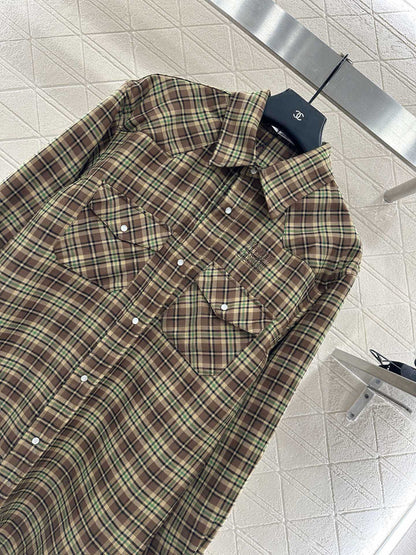 25fw new plaid shirt jacket with skirt suit