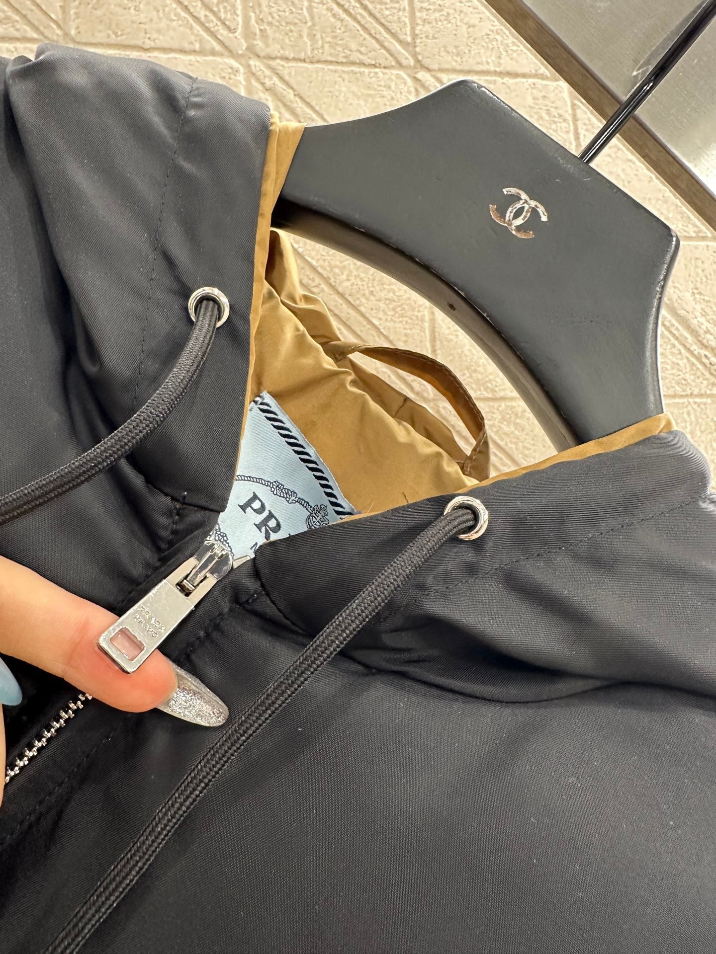 25fw new hooded contrast color down jacket