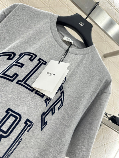 25fw new flocking printed T-shirt