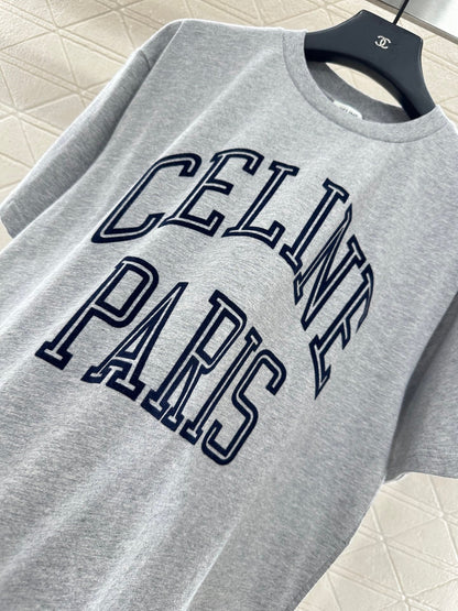 25fw new flocking printed T-shirt