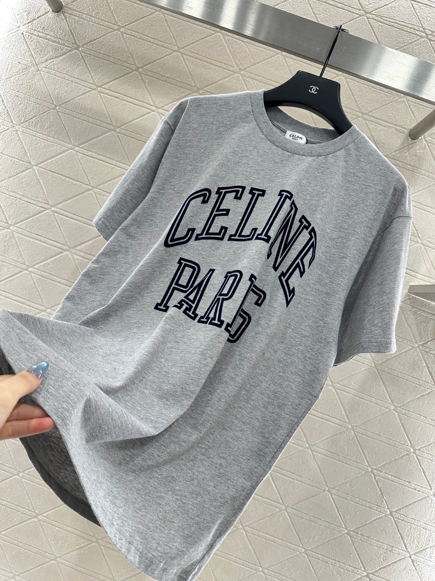 25fw new flocking printed T-shirt