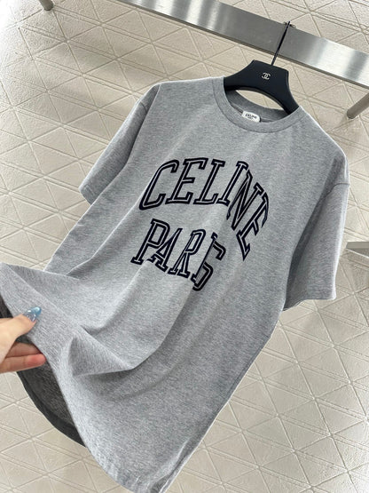 25fw new flocking printed T-shirt