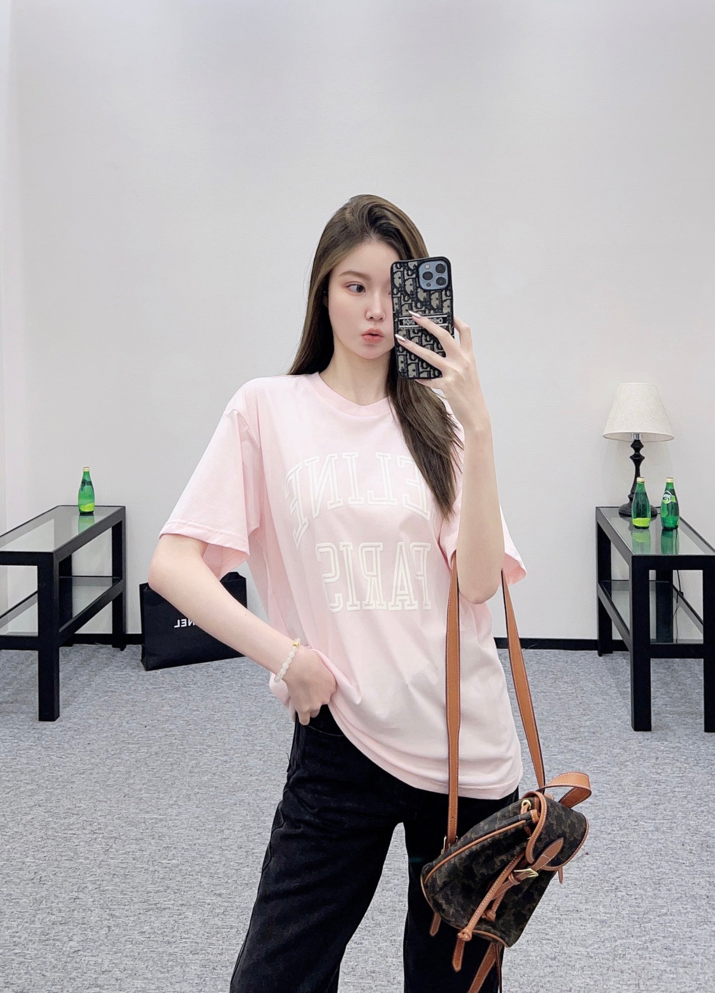 25fw new flocking printed T-shirt