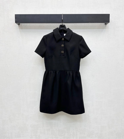 25fw new lapel short-sleeved dress