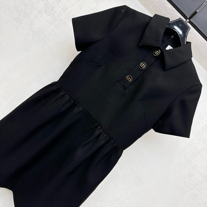 25fw new lapel short-sleeved dress