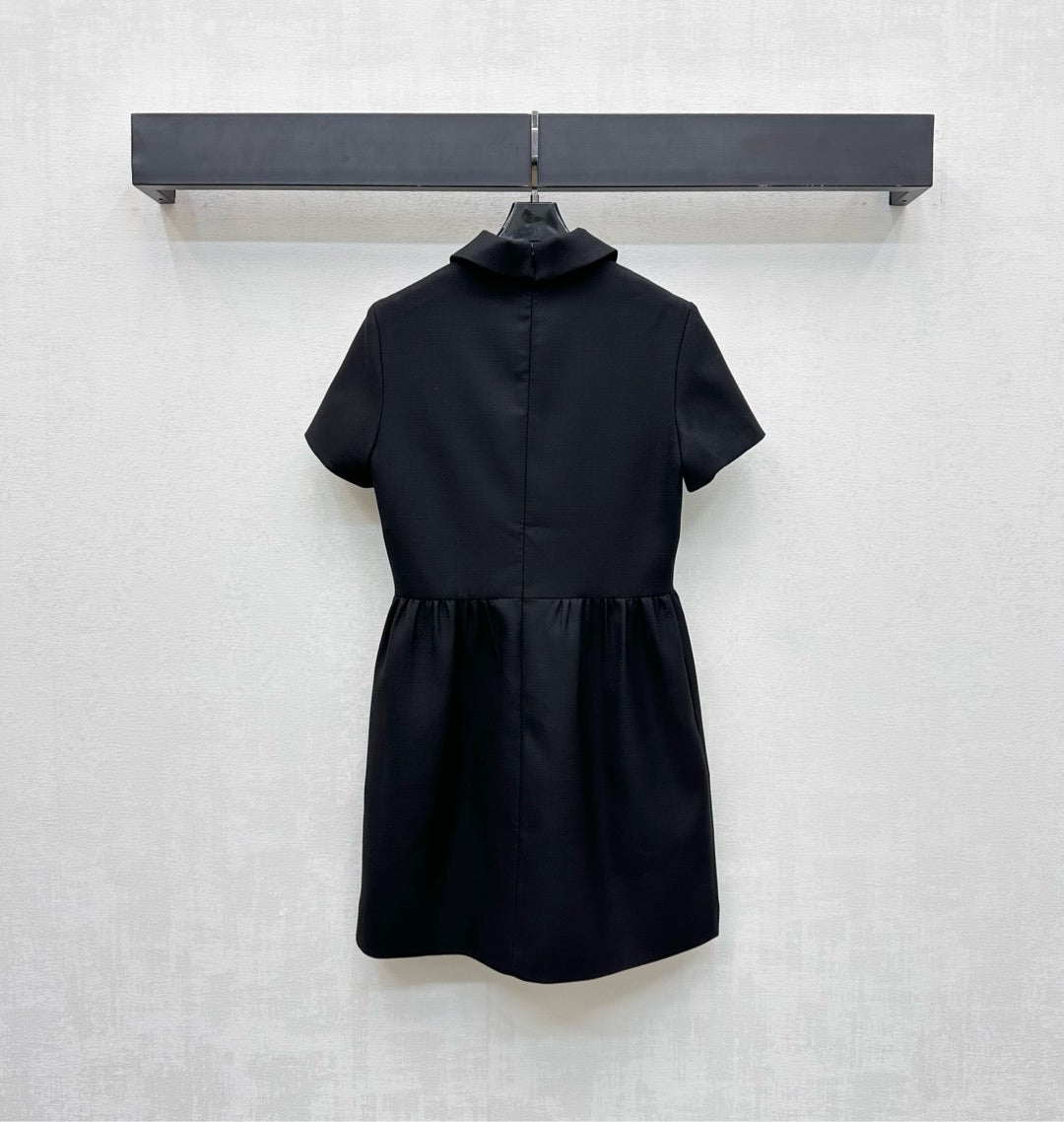25fw new lapel short-sleeved dress