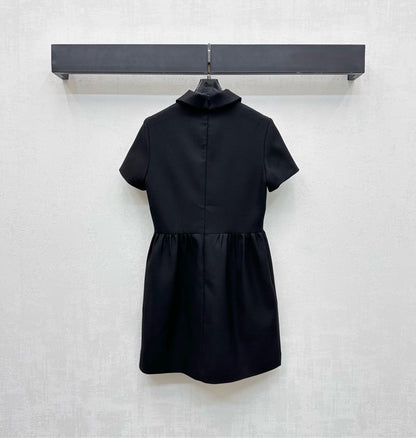 25fw new lapel short-sleeved dress