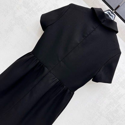 25fw new lapel short-sleeved dress