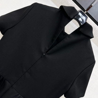 25fw new lapel short-sleeved dress