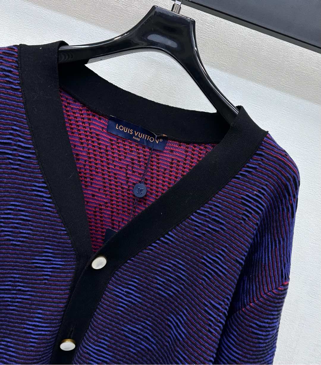 25fw new V-neck jacquard knitted cardigan