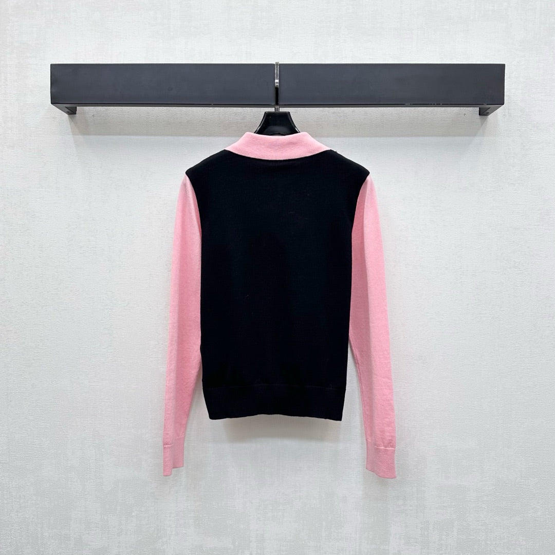 25fw new lapel stitching knitted long sleeves