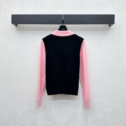 25fw new lapel stitching knitted long sleeves