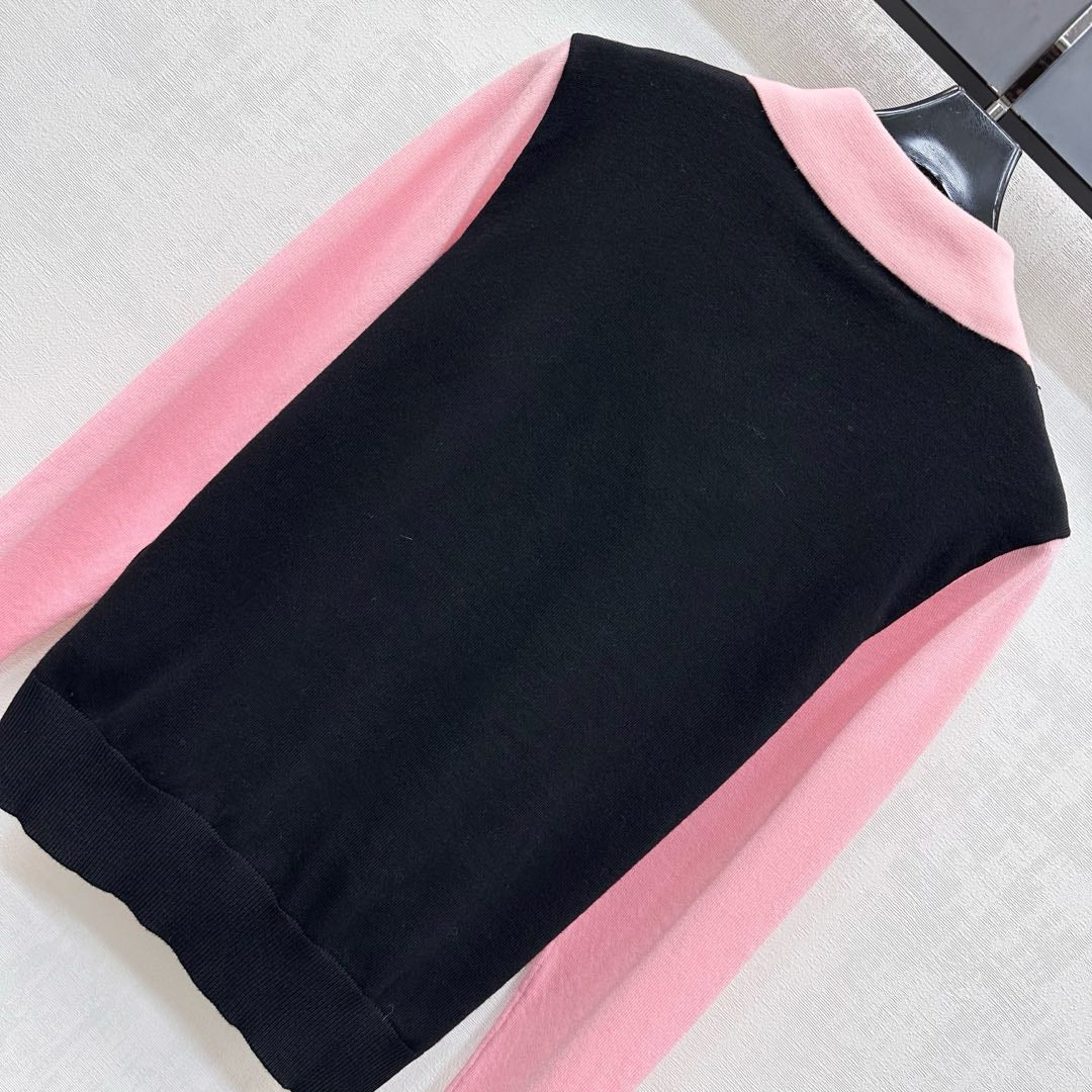 25fw new lapel stitching knitted long sleeves