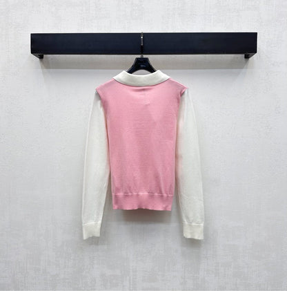 25fw new lapel stitching knitted long sleeves