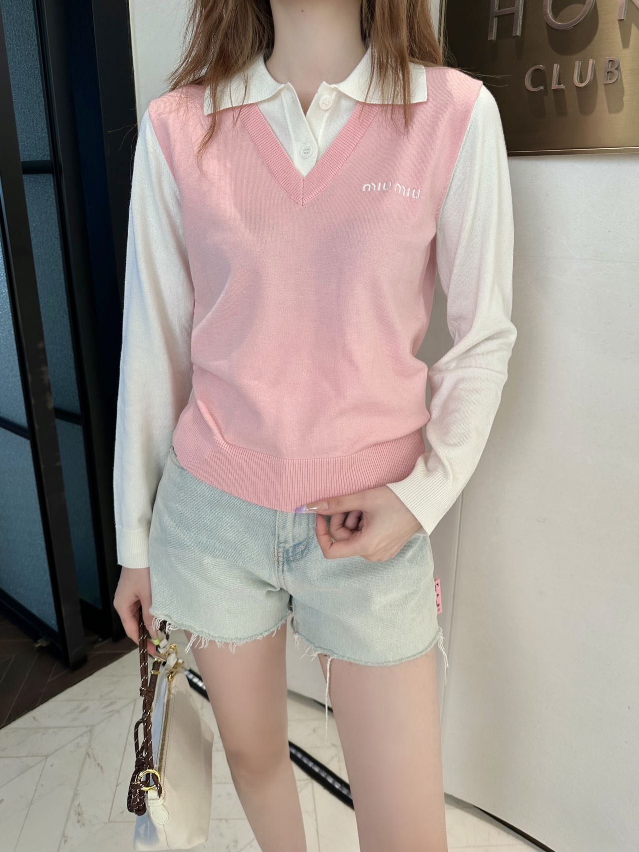 25fw new lapel stitching knitted long sleeves