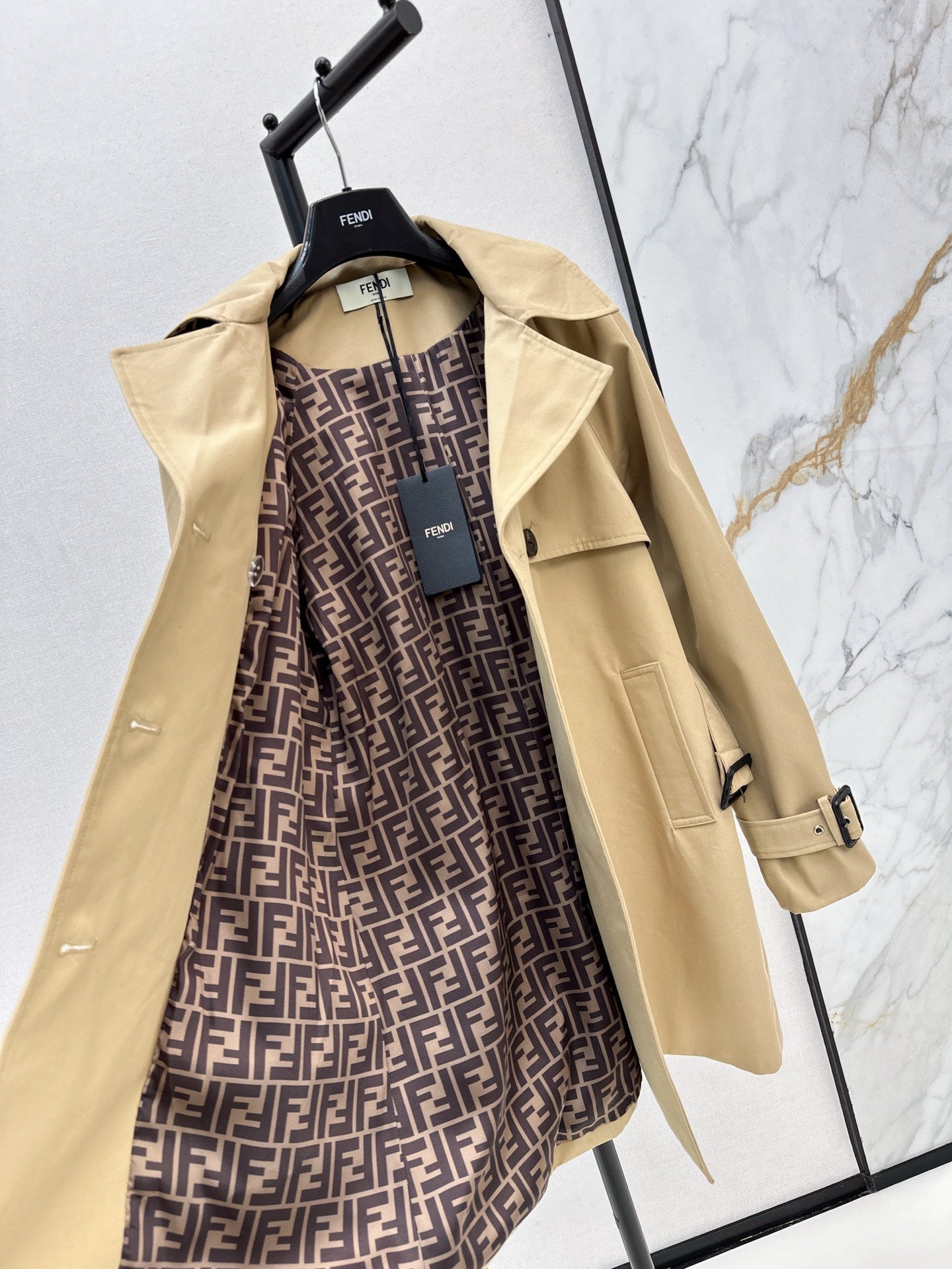 25fw new lapel belt windbreaker jacket