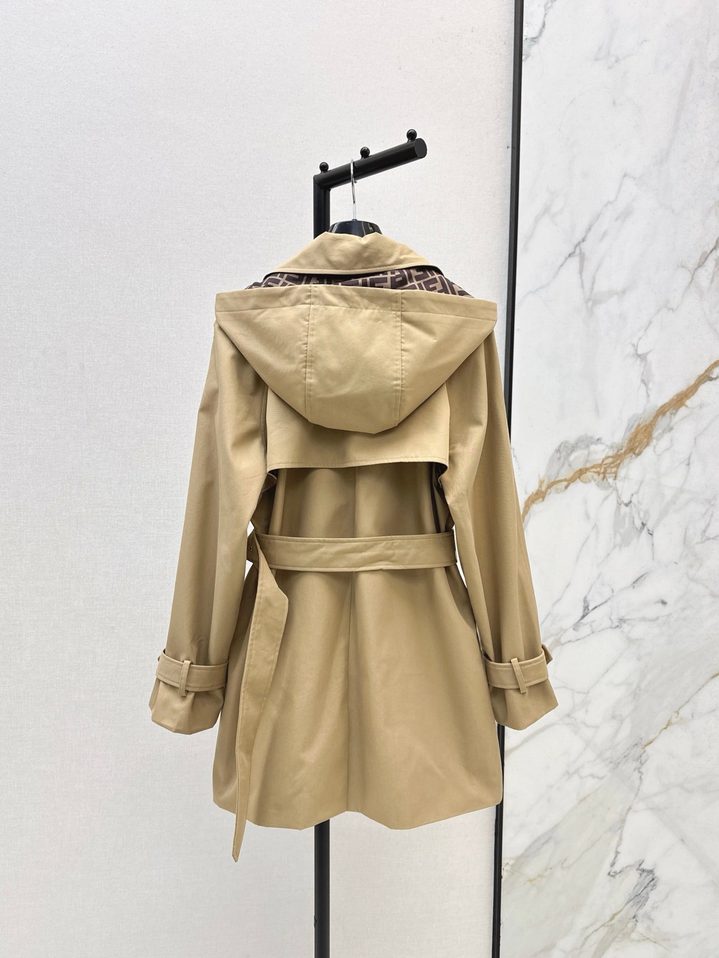 25fw new lapel belt windbreaker jacket