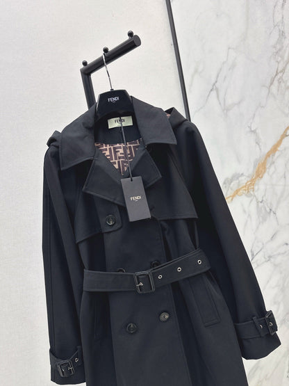 25fw new lapel belt windbreaker jacket