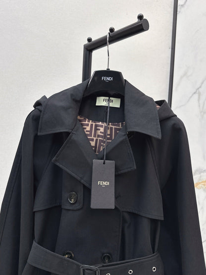 25fw new lapel belt windbreaker jacket