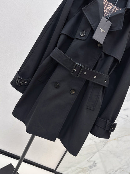 25fw new lapel belt windbreaker jacket