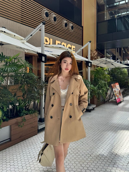 25fw new lapel belt windbreaker jacket