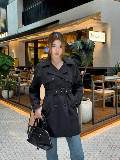 25fw new lapel belt windbreaker jacket