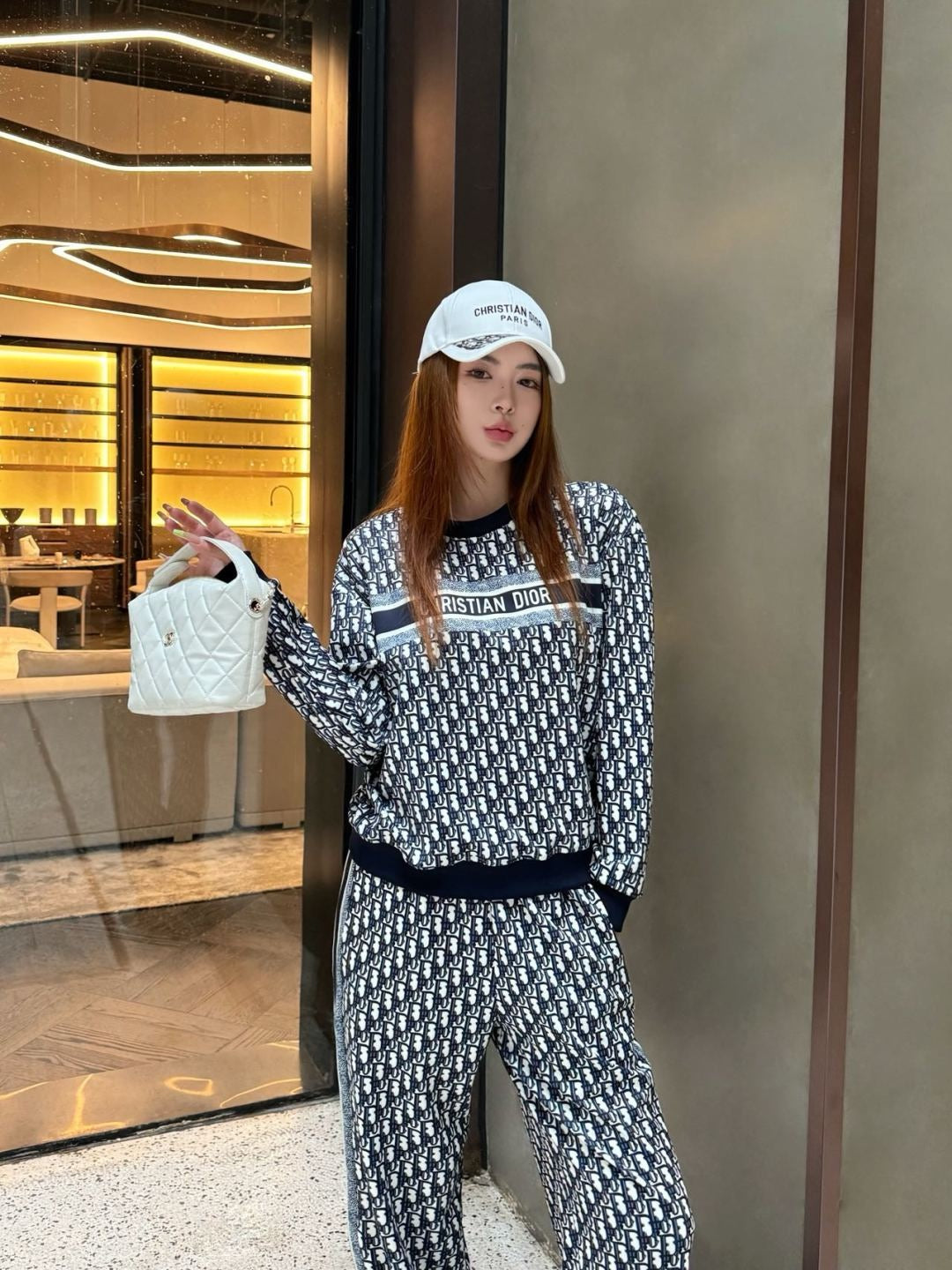 25fw new pattern sweatshirt with trousers set