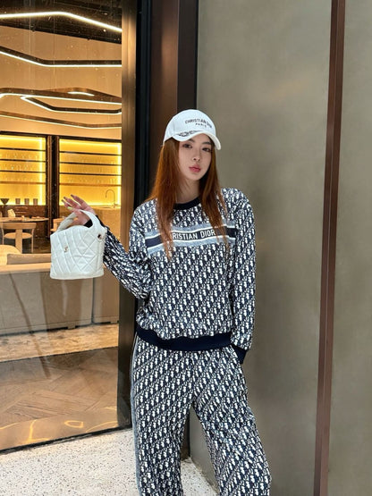 25fw new pattern sweatshirt with trousers set
