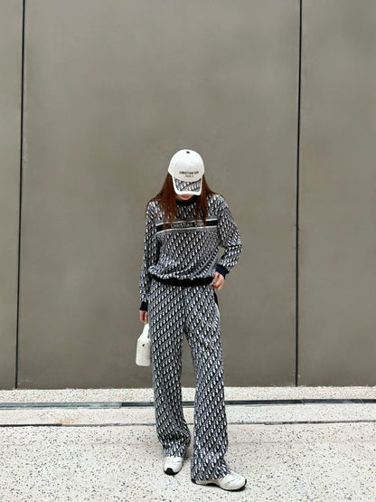 25fw new pattern sweatshirt with trousers set