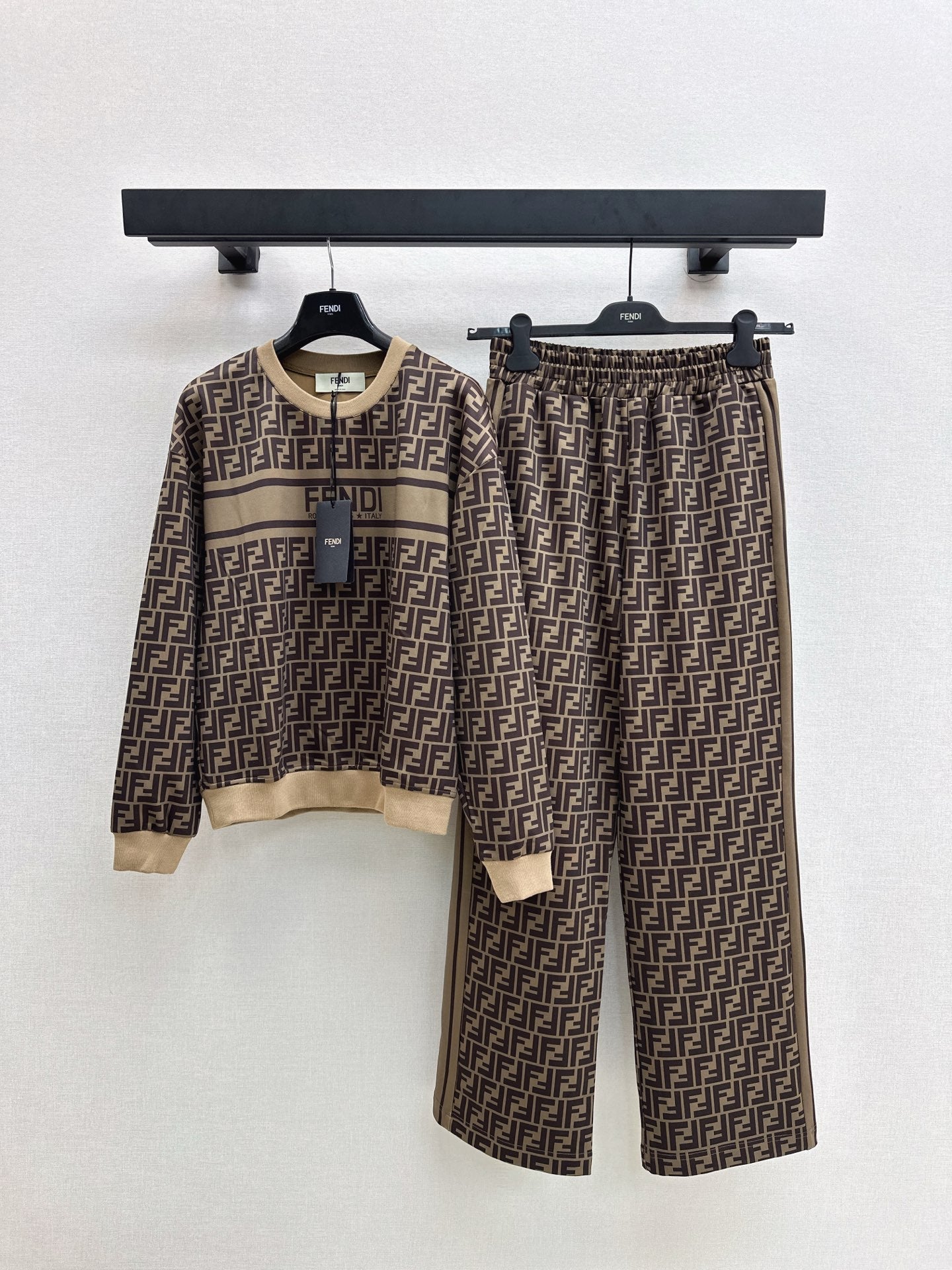 25fw new letter old flower sweatshirt with trousers suit