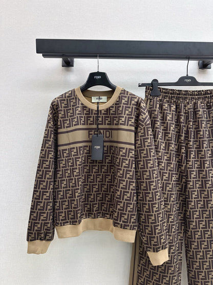 25fw new letter old flower sweatshirt with trousers suit