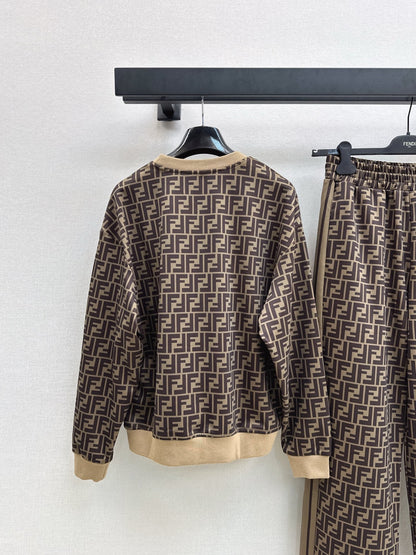 25fw new letter old flower sweatshirt with trousers suit