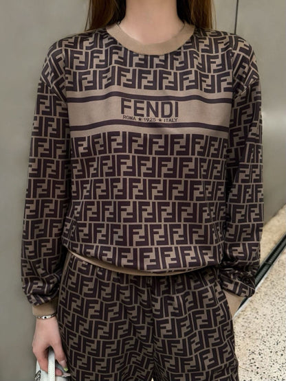 25fw new letter old flower sweatshirt with trousers suit