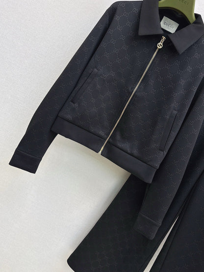 25fw new zipper jacket with trousers suit