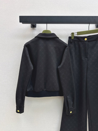 25fw new zipper jacket with trousers suit