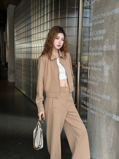 25fw new zipper jacket with trousers suit