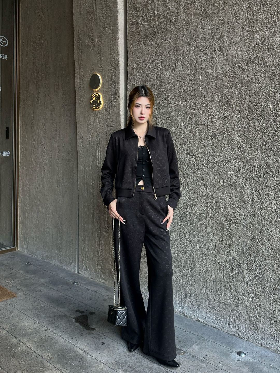 25fw new zipper jacket with trousers suit