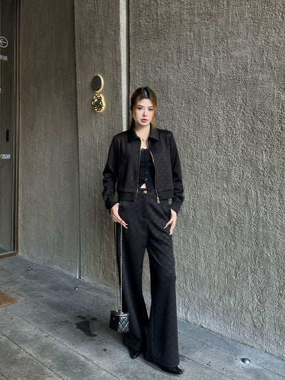 25fw new zipper jacket with trousers suit