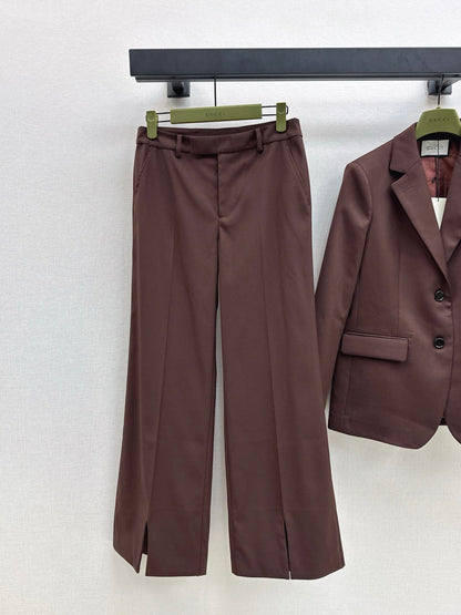 25fw new embroidered letter logo suit jacket + trousers set