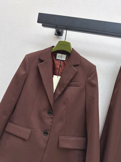 25fw new embroidered letter logo suit jacket + trousers set