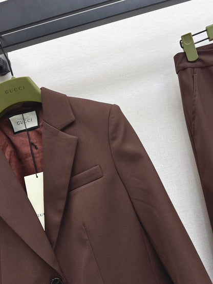 25fw new embroidered letter logo suit jacket + trousers set