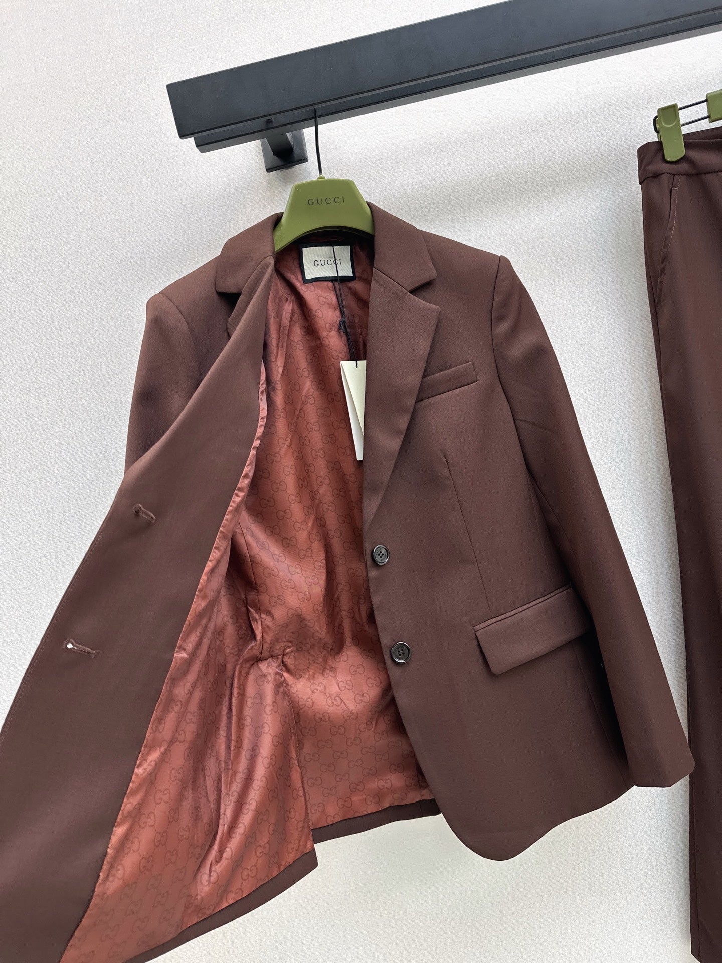 25fw new embroidered letter logo suit jacket + trousers set