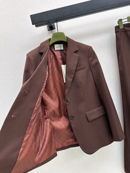 25fw new embroidered letter logo suit jacket + trousers set