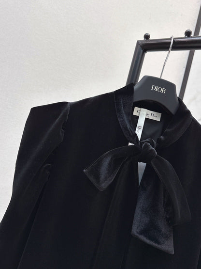 25fw new velvet ribbon cape jacket