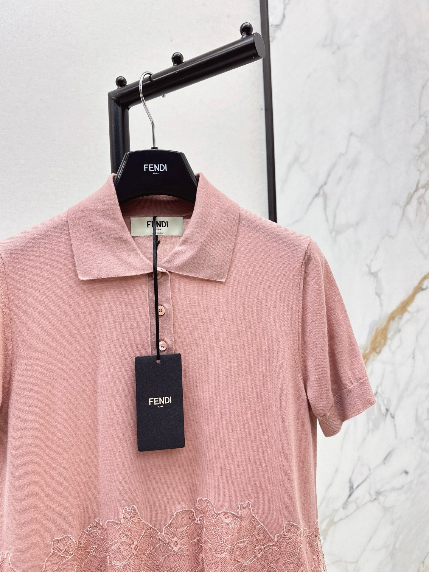 25 new lace lapel wool knitted polo