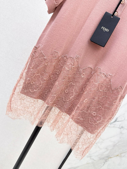 25 new lace lapel wool knitted polo