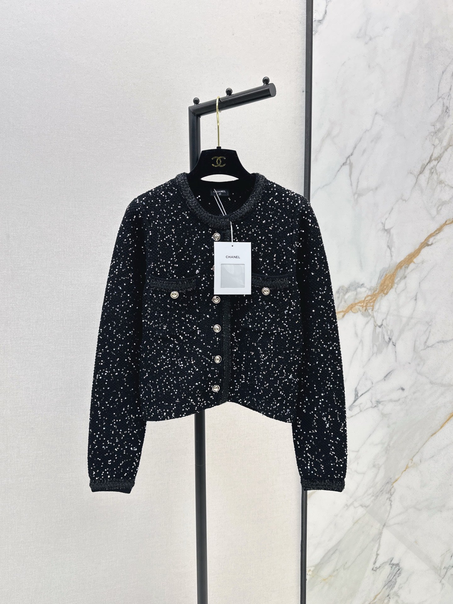 25fw new sequined short cardigan